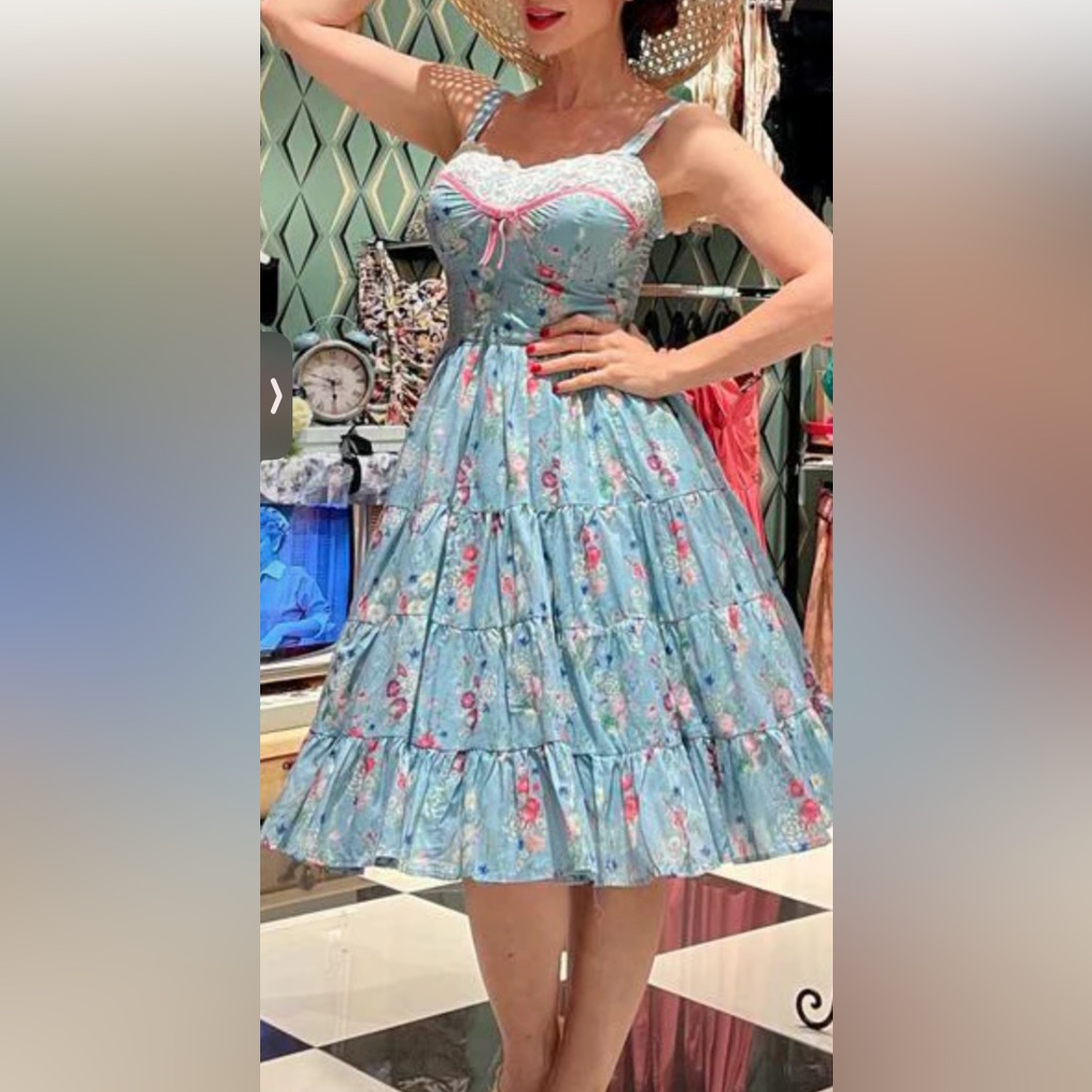 Floral Dress With Lace And Ribbon
